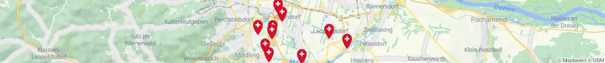 Map view for Pharmacies emergency services nearby Hennersdorf (Mödling, Niederösterreich)